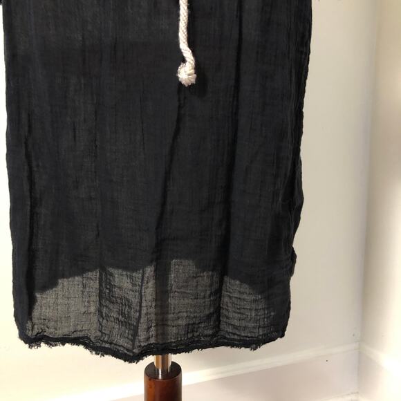 Velvet Graham & Spencer Black Gauze Cotton Dress Swimsuit Cover M USA Langenlook - Picture 4 of 9